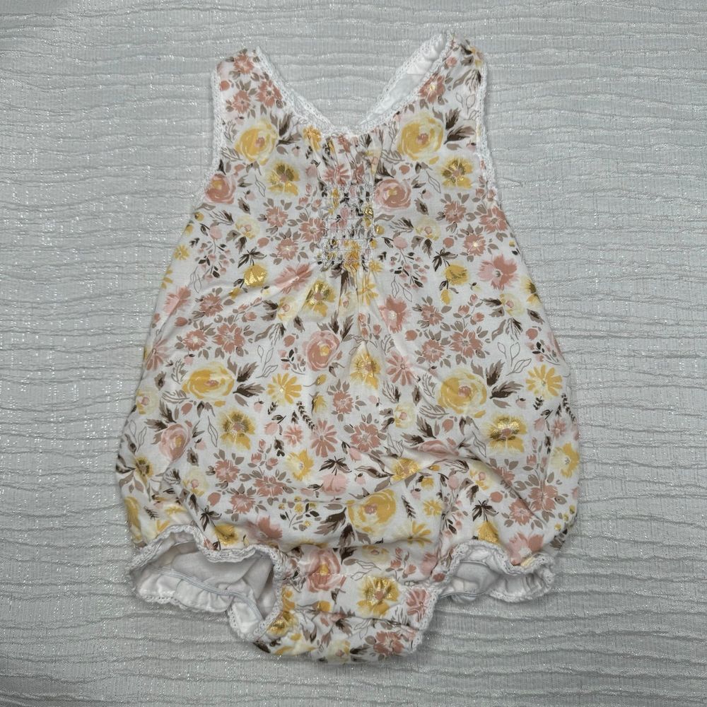 Dylan & Abby Floral and‎ lace trim Bubble Romper
